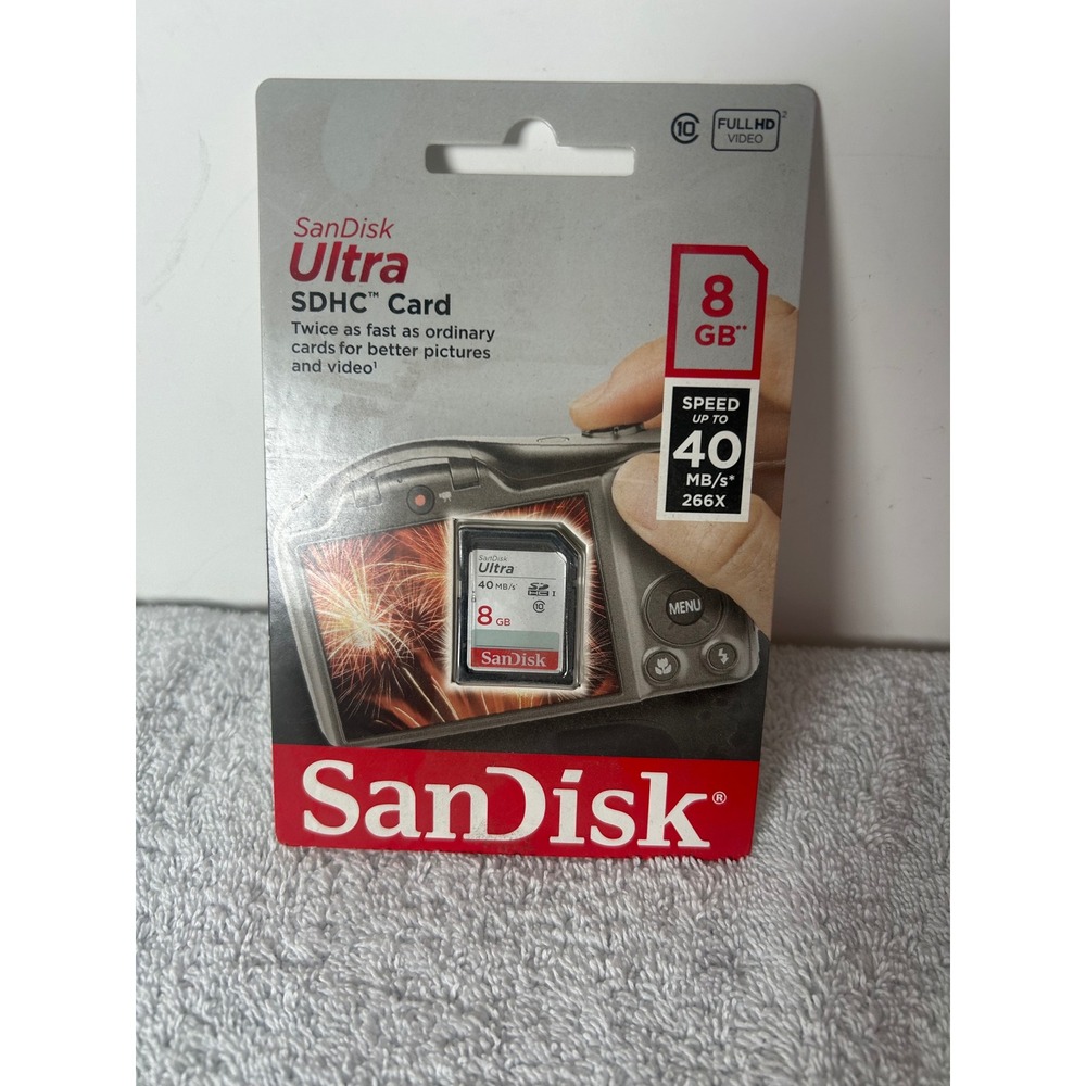 SanDisk Ultra 8GB SDHC UHS-I Memory Card 40MB/s Class 10 SDSDUN-008G-G46 Full HD